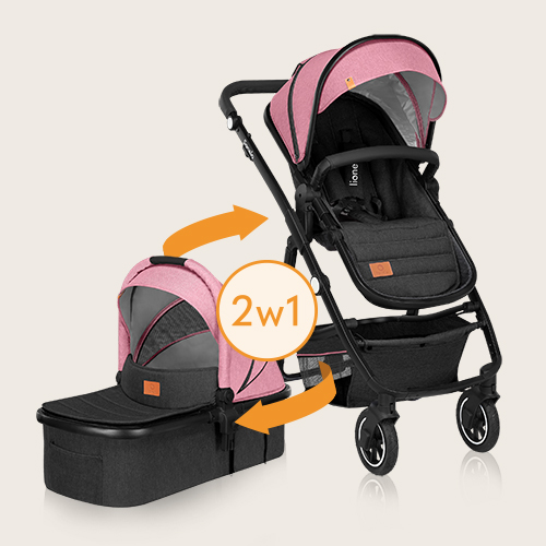 lionelo Amber 2 w 1 Black Silver — Wózek wielofunkcyjny